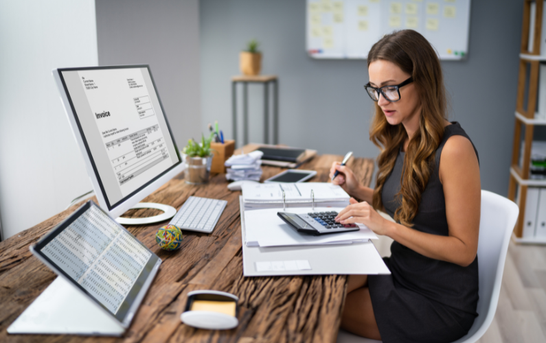 Bookkeeper working at the desk